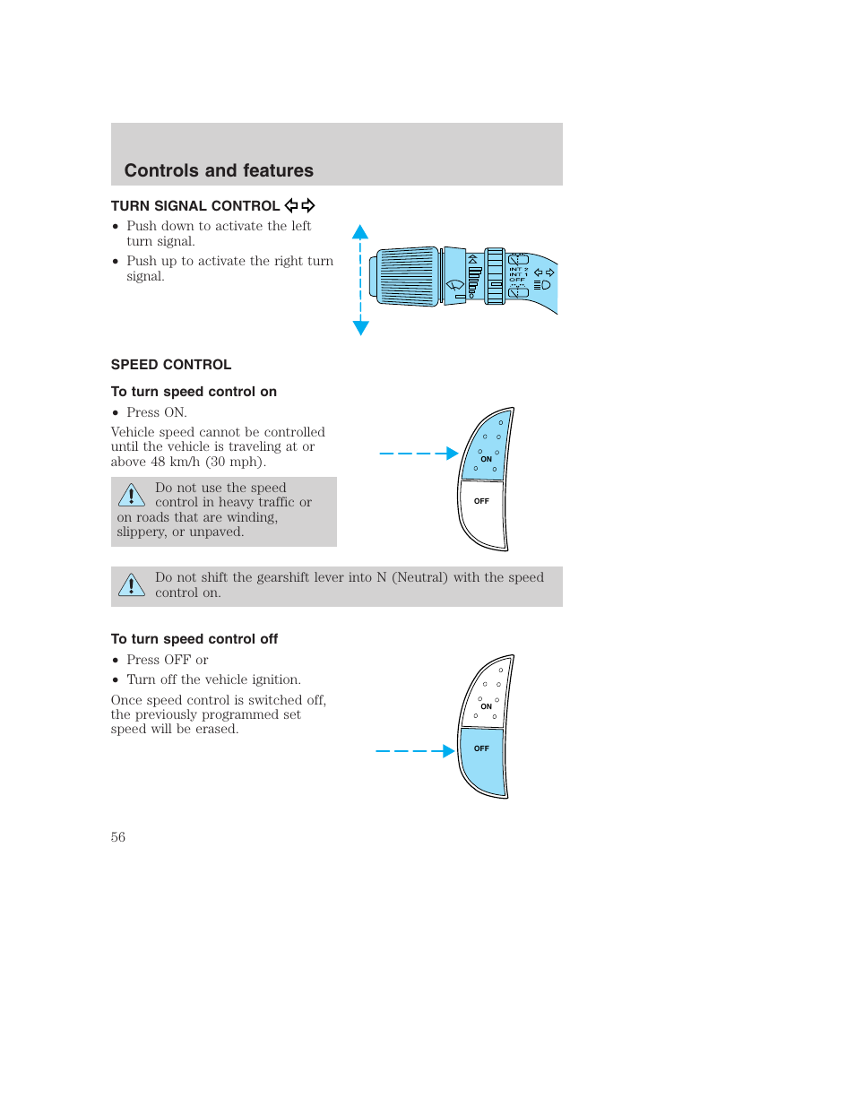 Controls and features | FORD 2001 Excursion v.2 User Manual | Page 56 / 248