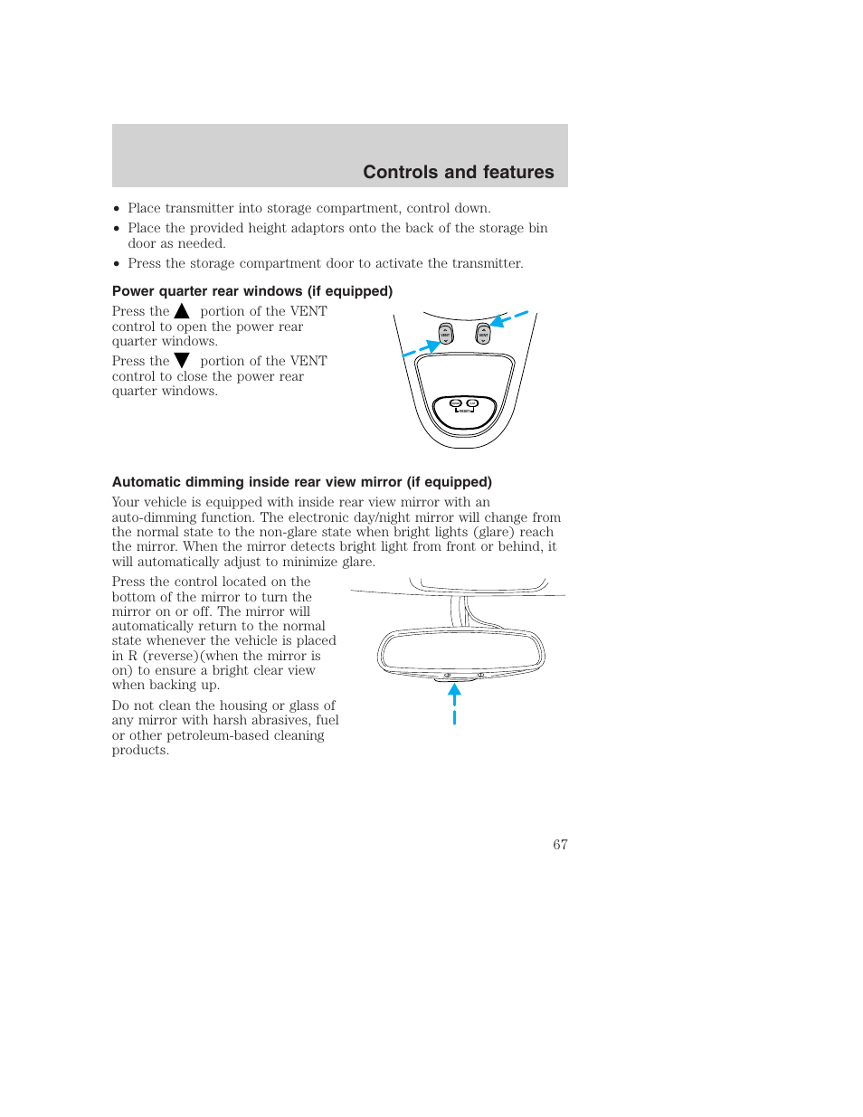 Controls and features | FORD 2001 Excursion v.2 User Manual | Page 67 / 248