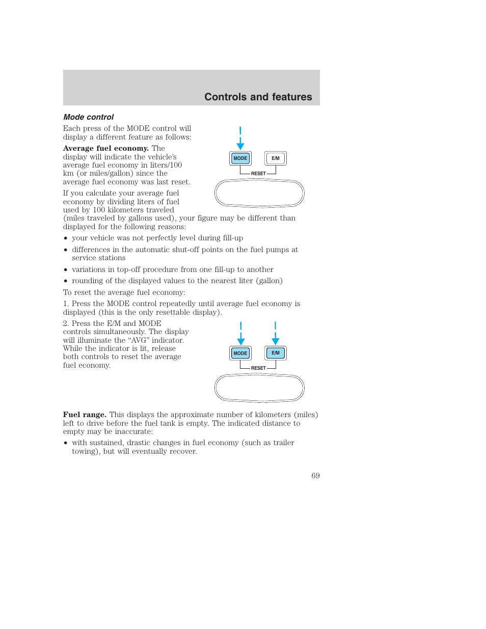 Controls and features | FORD 2001 Excursion v.2 User Manual | Page 69 / 248