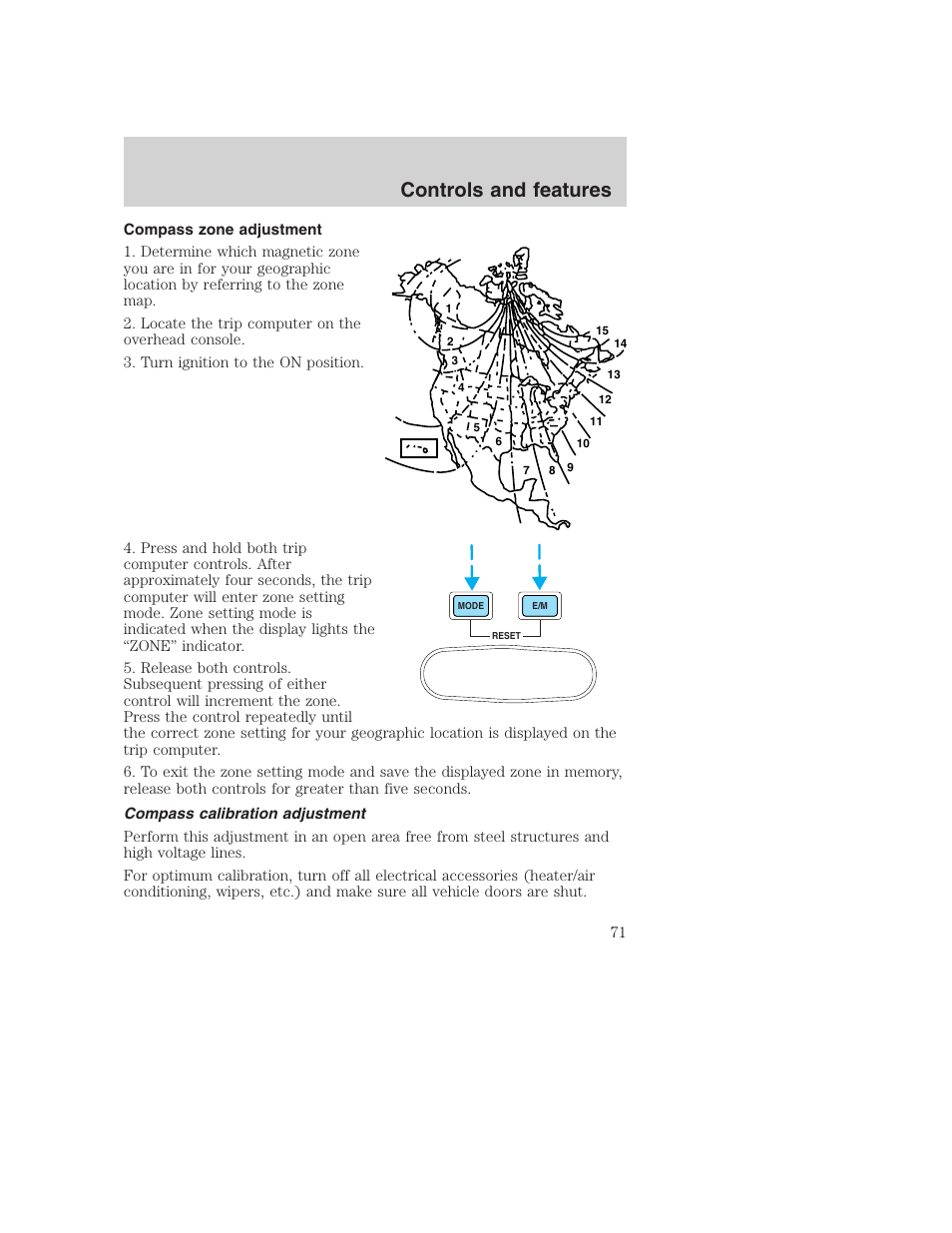 Controls and features | FORD 2001 Excursion v.2 User Manual | Page 71 / 248