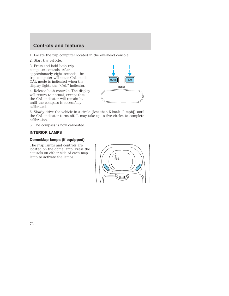 Controls and features | FORD 2001 Excursion v.2 User Manual | Page 72 / 248
