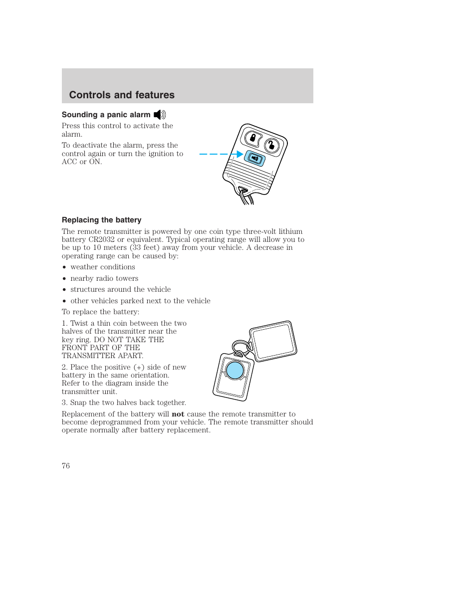 Controls and features | FORD 2001 Excursion v.2 User Manual | Page 76 / 248