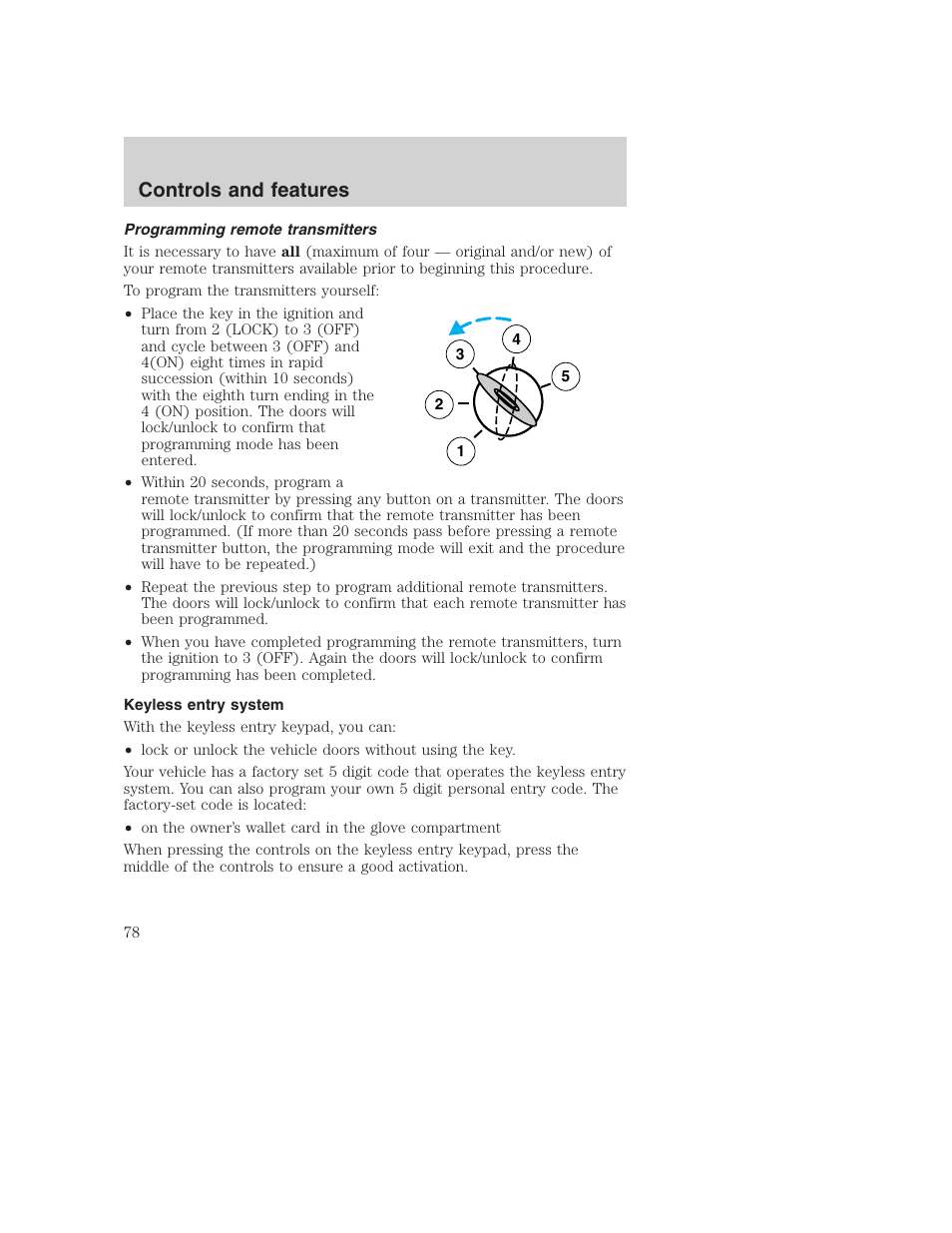 Controls and features | FORD 2001 Excursion v.2 User Manual | Page 78 / 248