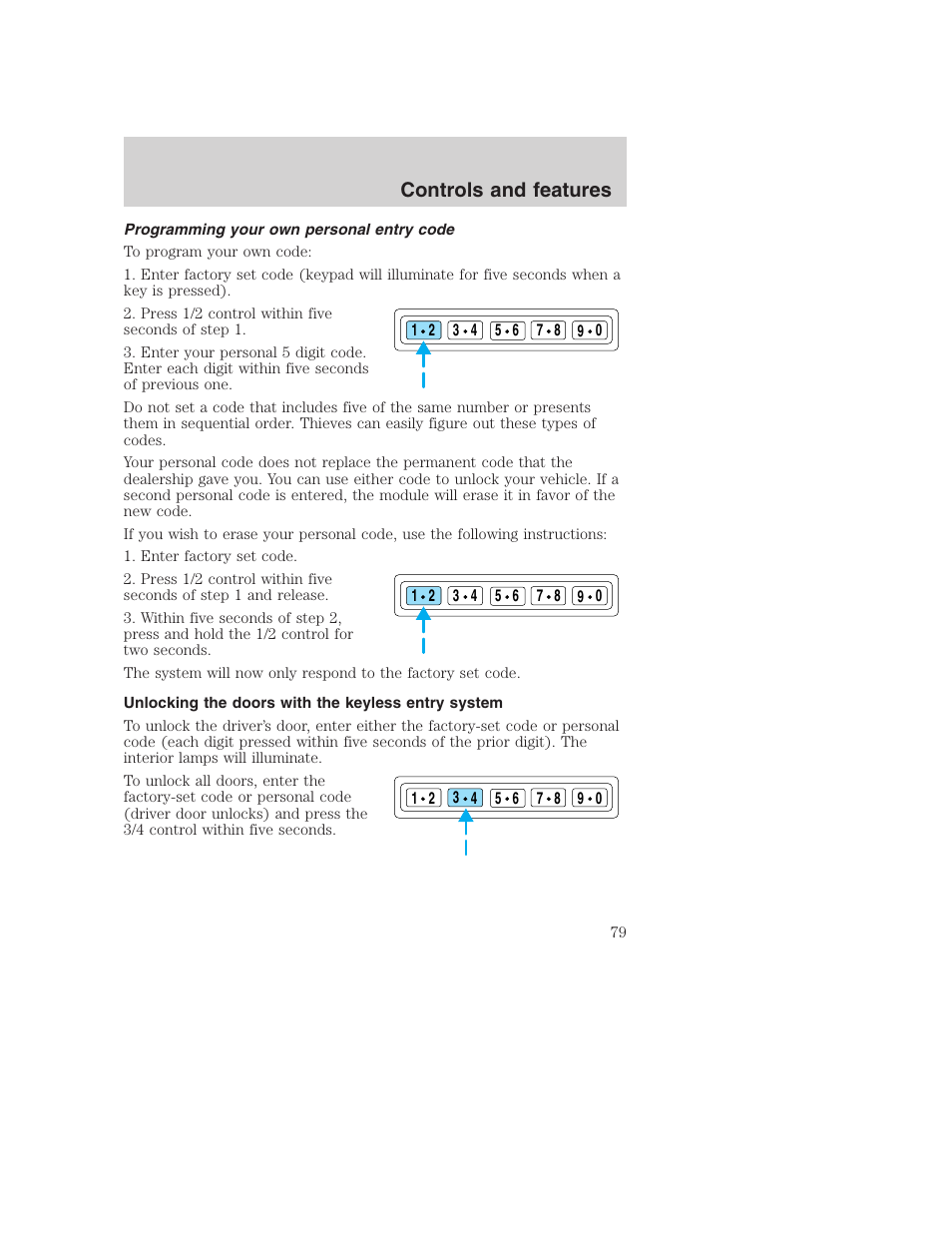 Controls and features | FORD 2001 Excursion v.2 User Manual | Page 79 / 248