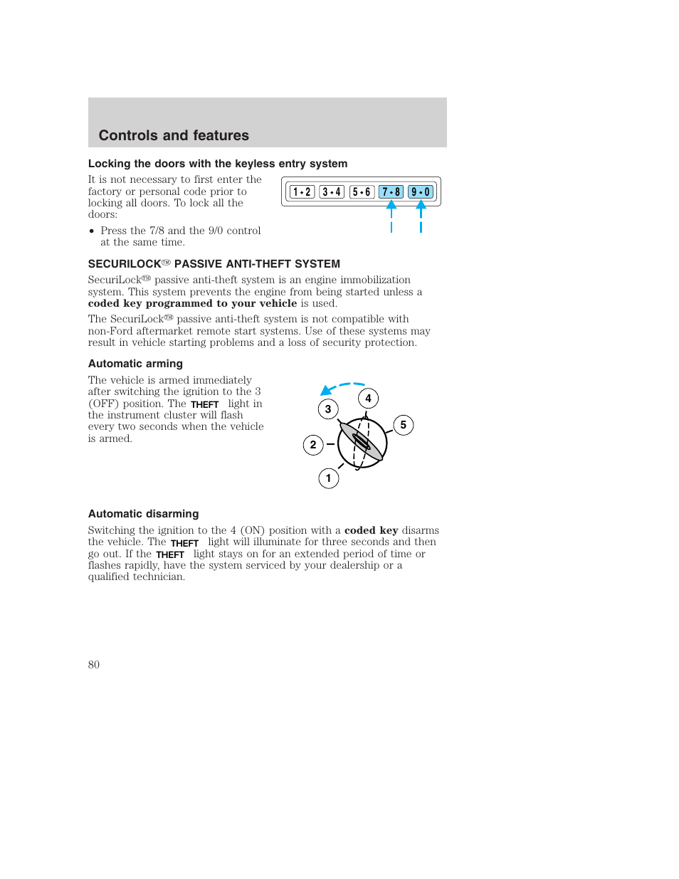Controls and features | FORD 2001 Excursion v.2 User Manual | Page 80 / 248