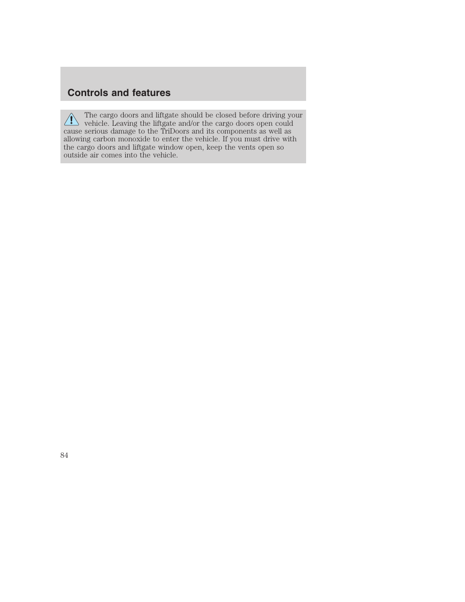 Controls and features | FORD 2001 Excursion v.2 User Manual | Page 84 / 248