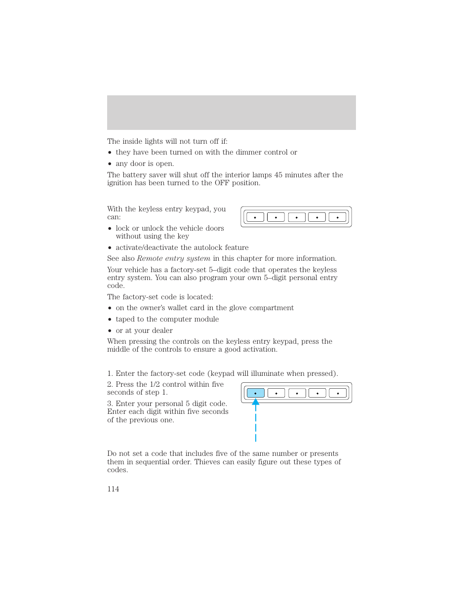 Controls and features | FORD 2001 Explorer User Manual | Page 114 / 288