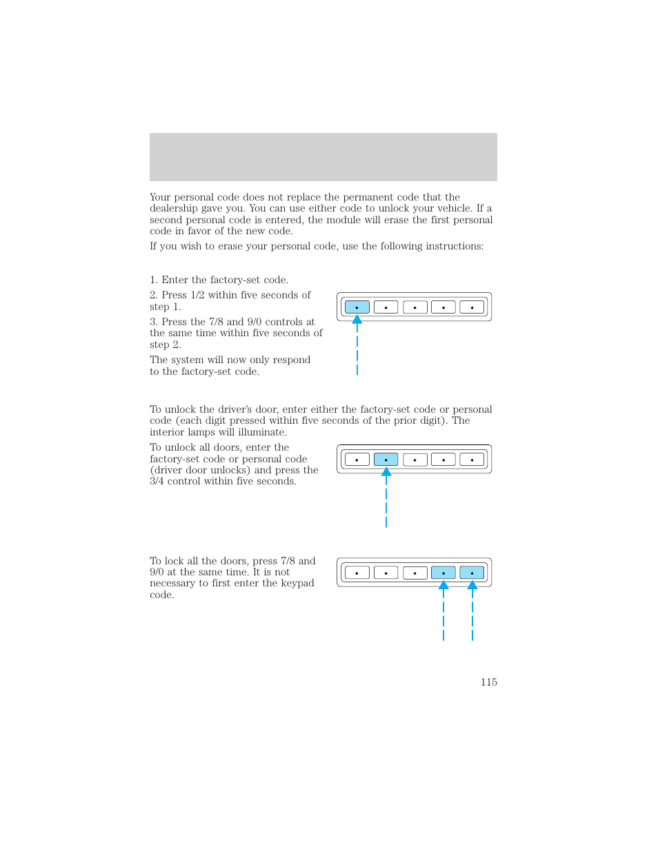 Controls and features | FORD 2001 Explorer User Manual | Page 115 / 288