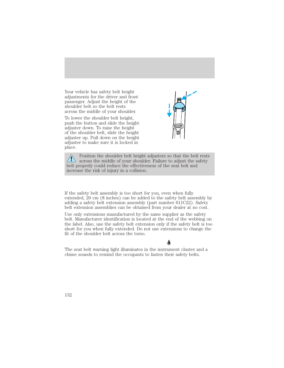 Seating and safety restraints | FORD 2001 Explorer User Manual | Page 132 / 288