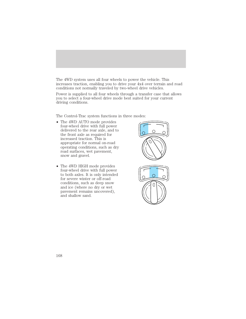 Driving | FORD 2001 Explorer User Manual | Page 168 / 288