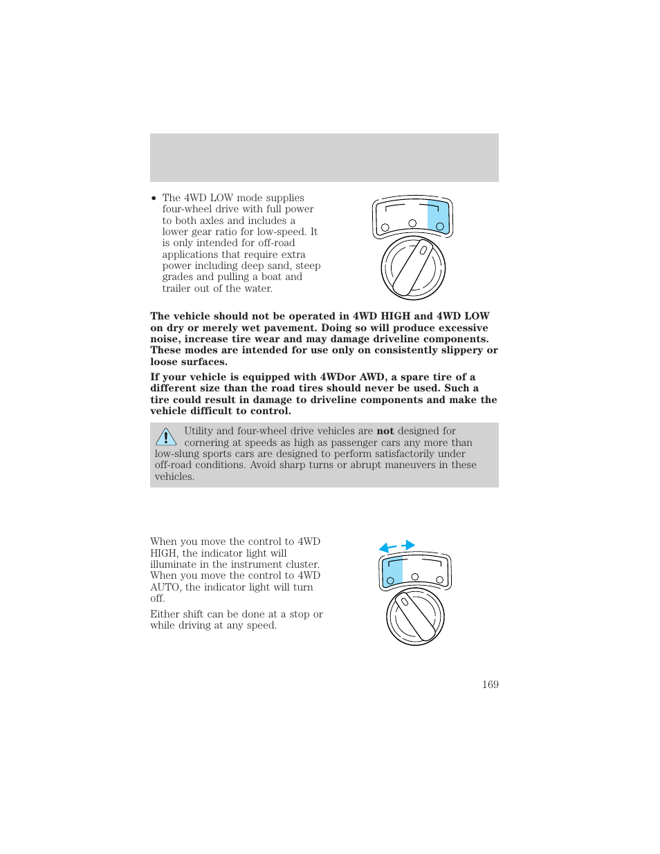 Driving | FORD 2001 Explorer User Manual | Page 169 / 288