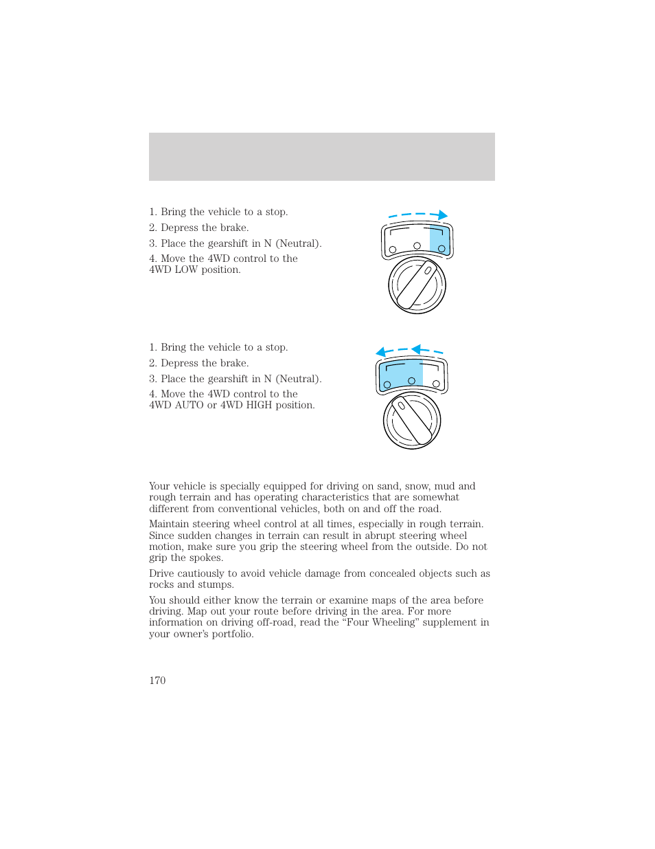 Driving | FORD 2001 Explorer User Manual | Page 170 / 288