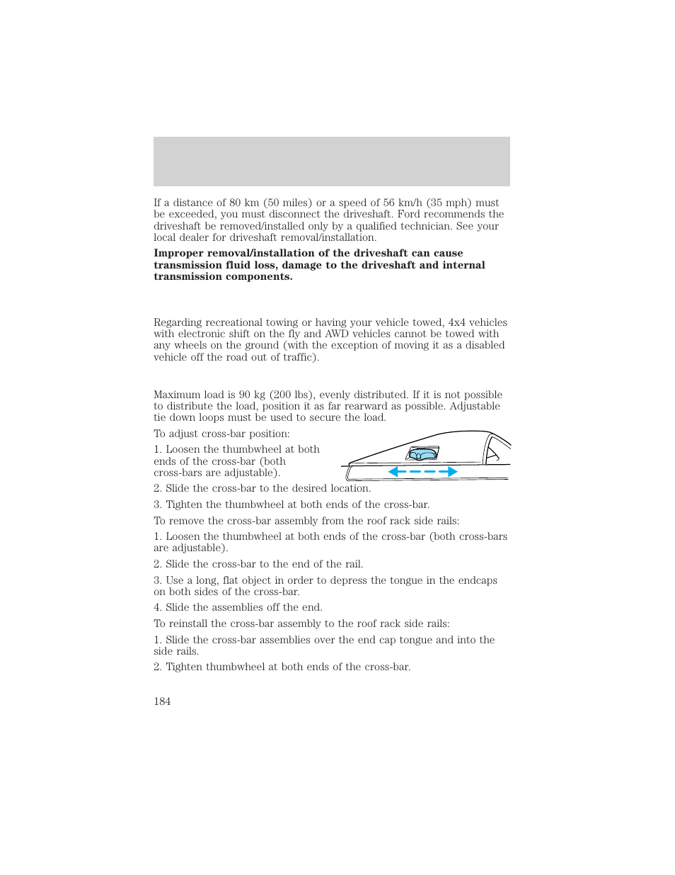 Driving | FORD 2001 Explorer User Manual | Page 184 / 288