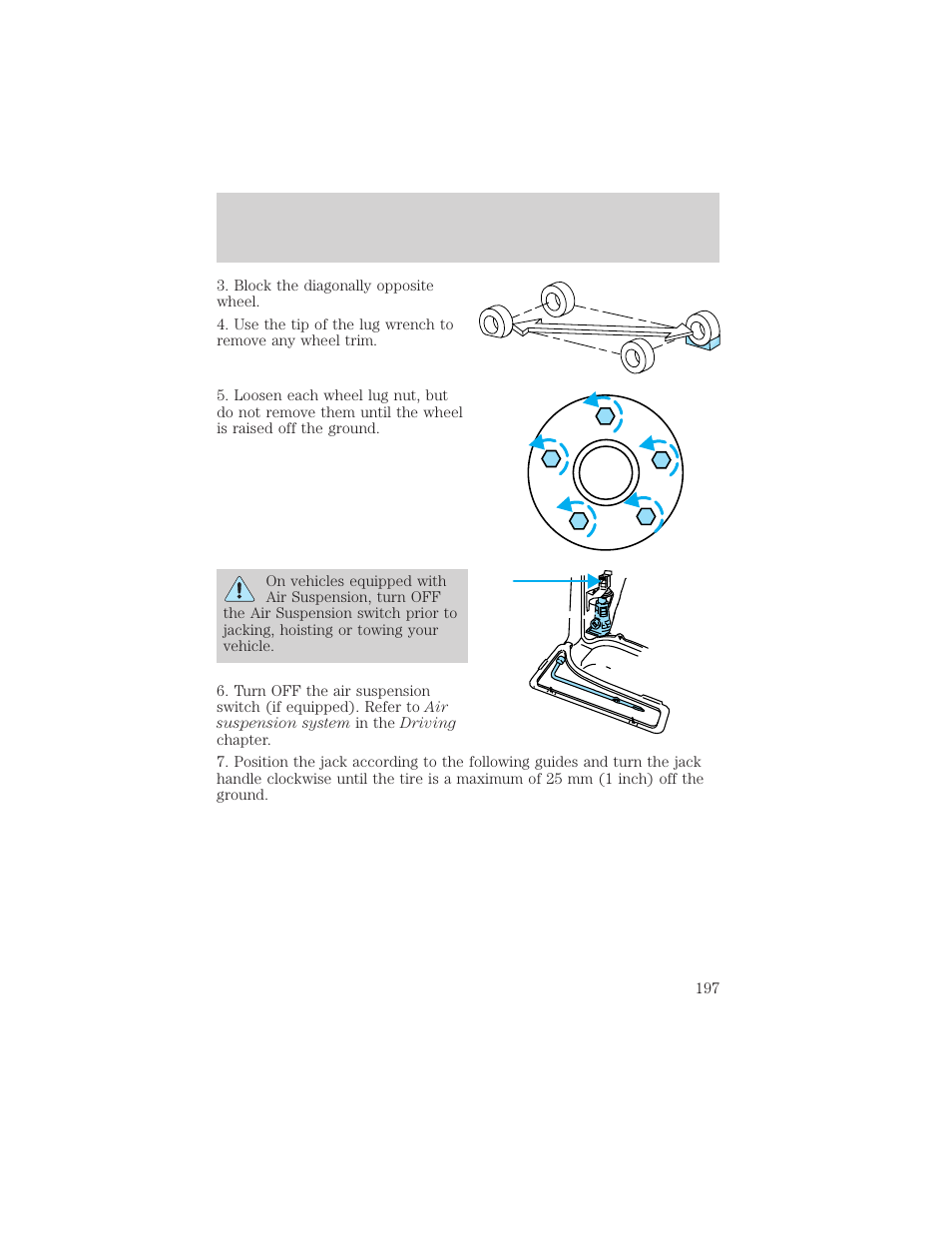 Roadside emergencies | FORD 2001 Explorer User Manual | Page 197 / 288