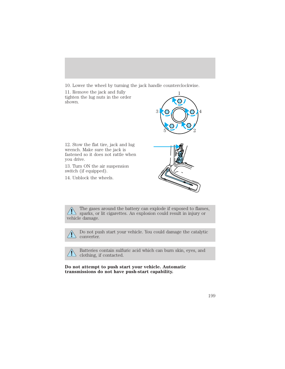 Roadside emergencies | FORD 2001 Explorer User Manual | Page 199 / 288