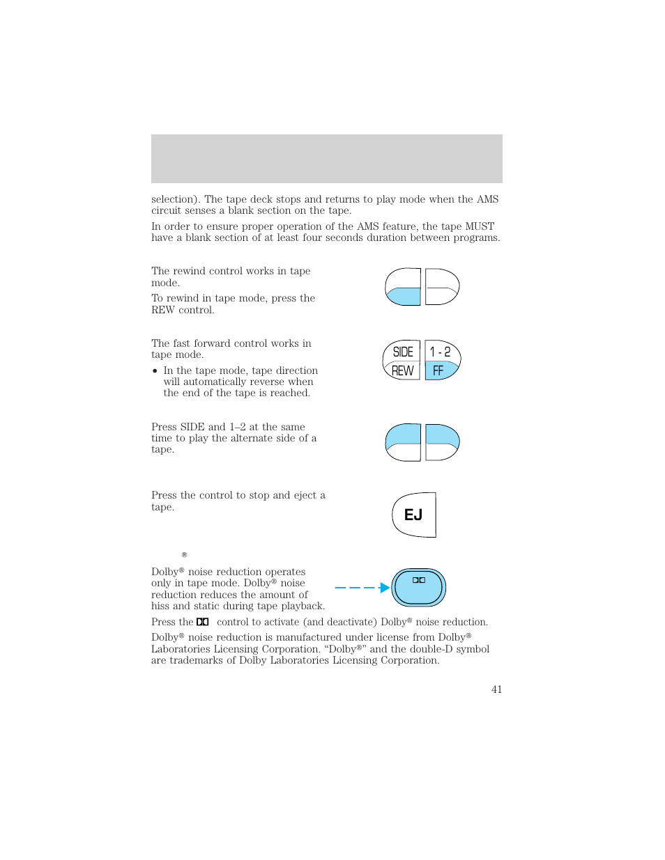 Controls and features | FORD 2001 Explorer User Manual | Page 41 / 288