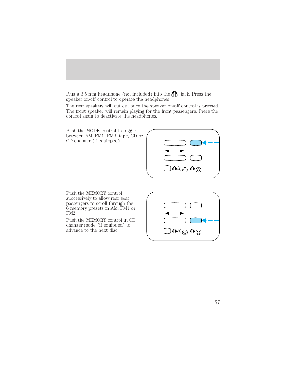 Controls and features | FORD 2001 Explorer User Manual | Page 77 / 288