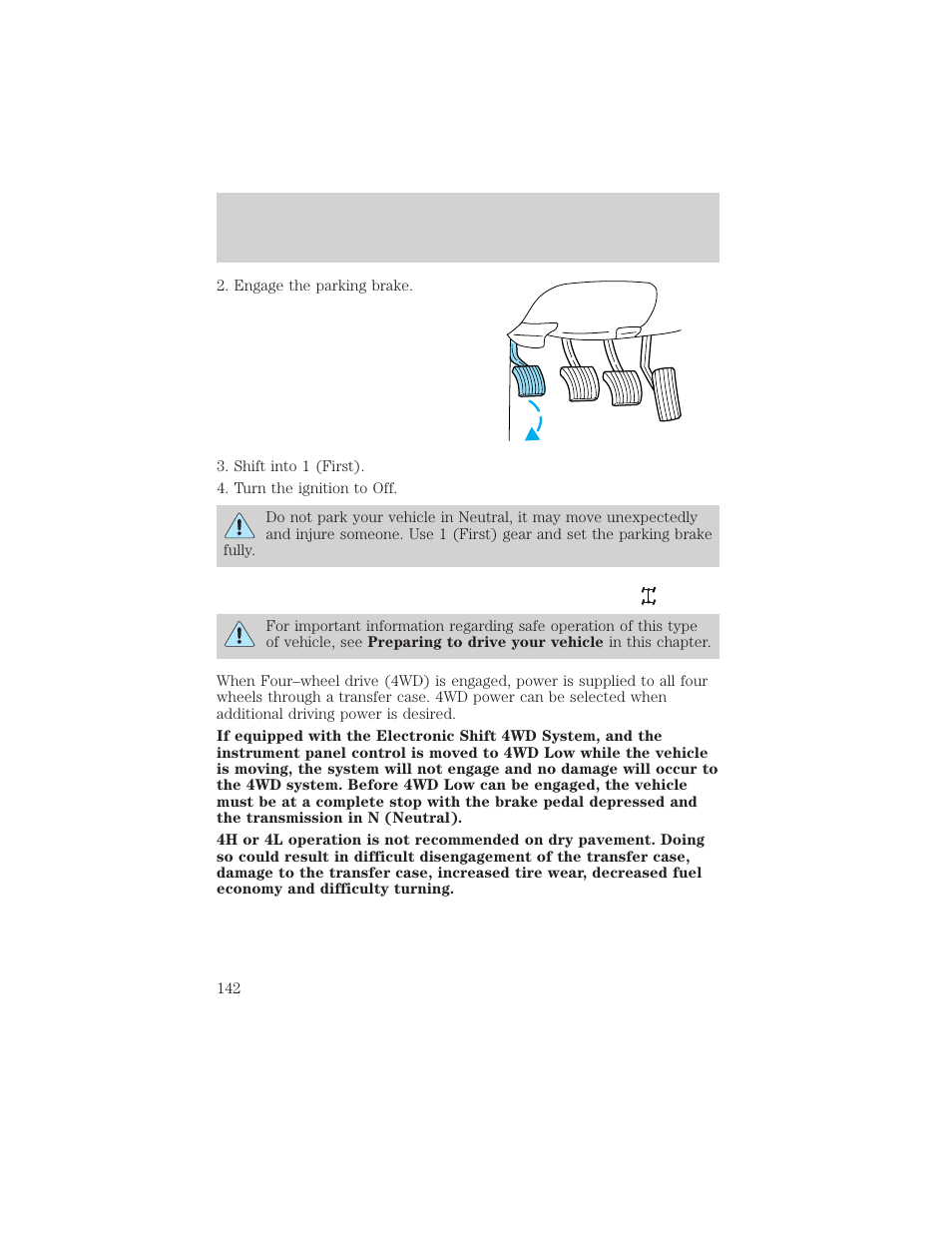 Driving | FORD 2001 Explorer Sport Trac User Manual | Page 142 / 264