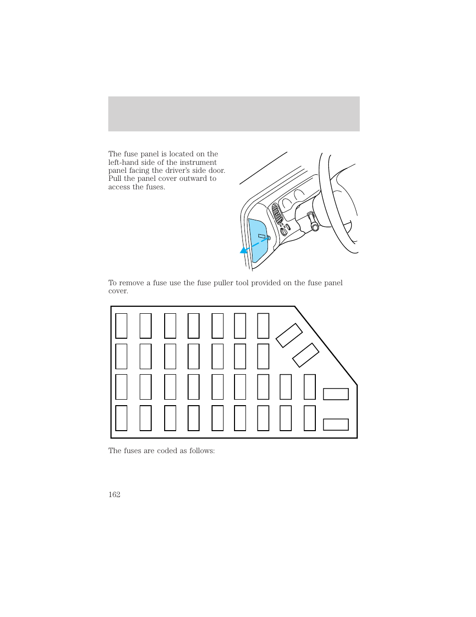 Roadside emergencies | FORD 2001 Explorer Sport Trac User Manual | Page 162 / 264