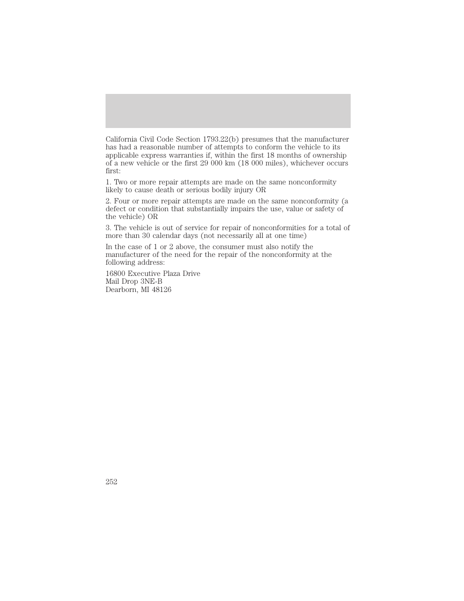 Customer assistance | FORD 2001 Explorer Sport Trac User Manual | Page 252 / 264