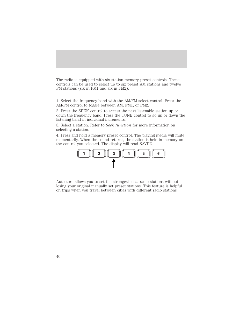 Controls and features | FORD 2001 Explorer Sport Trac User Manual | Page 40 / 264