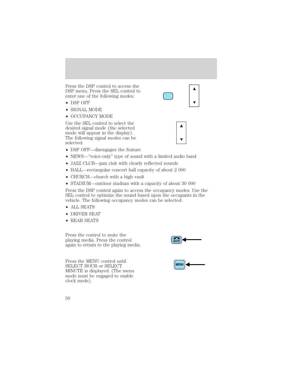 Controls and features | FORD 2001 Explorer Sport Trac User Manual | Page 50 / 264