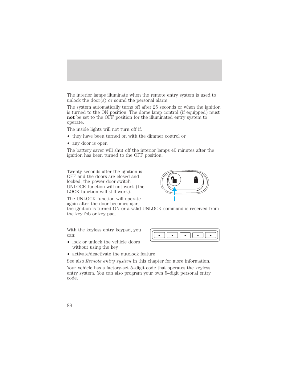 Controls and features | FORD 2001 Explorer Sport Trac User Manual | Page 88 / 264