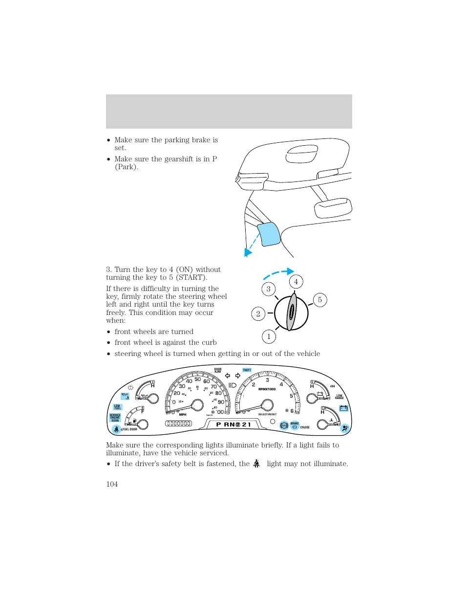 Starting | FORD 2001 F-150 v.1 User Manual | Page 104 / 224