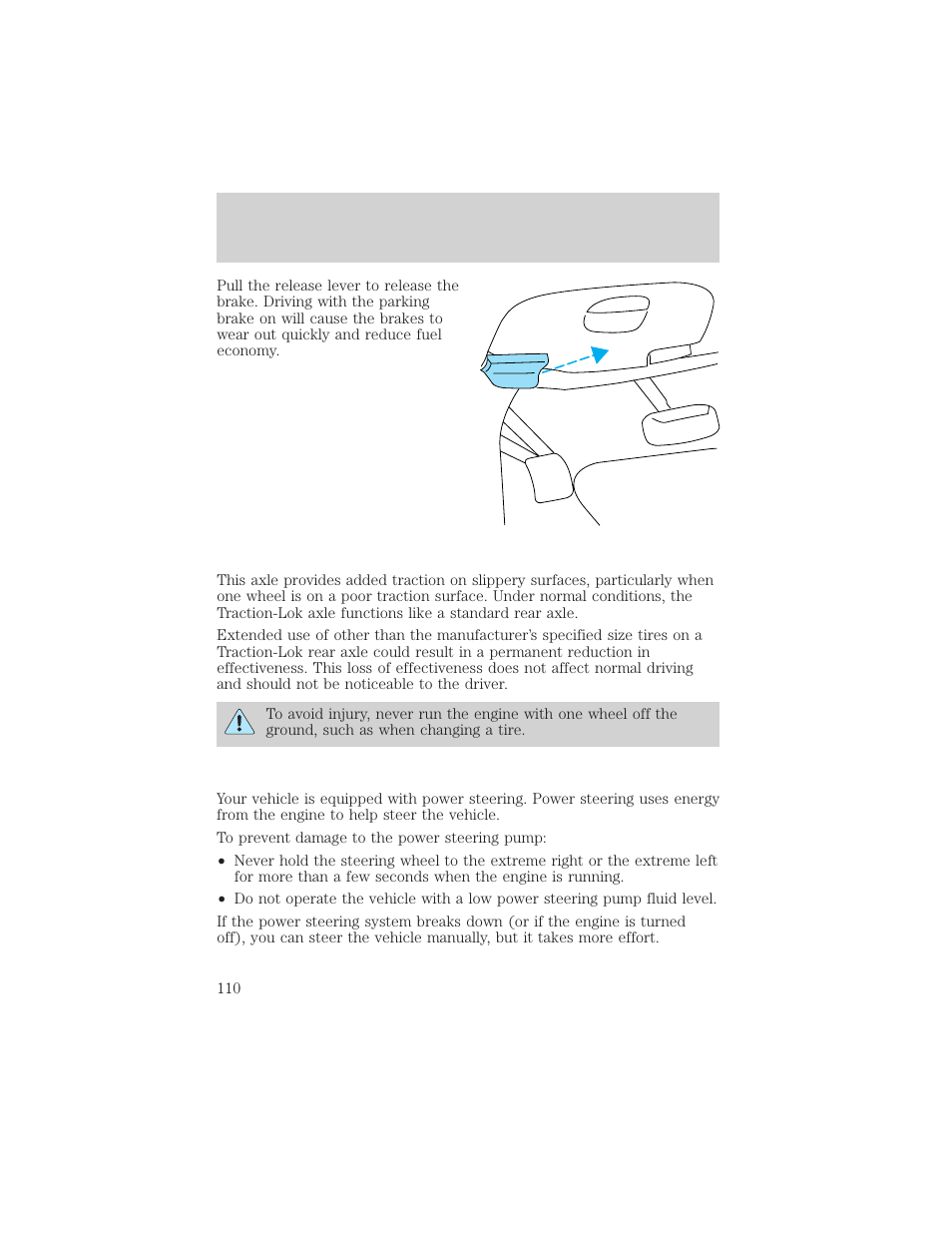 Driving | FORD 2001 F-150 v.1 User Manual | Page 110 / 224