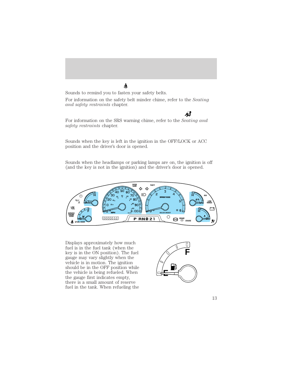 Instrumentation | FORD 2001 F-150 v.1 User Manual | Page 13 / 224