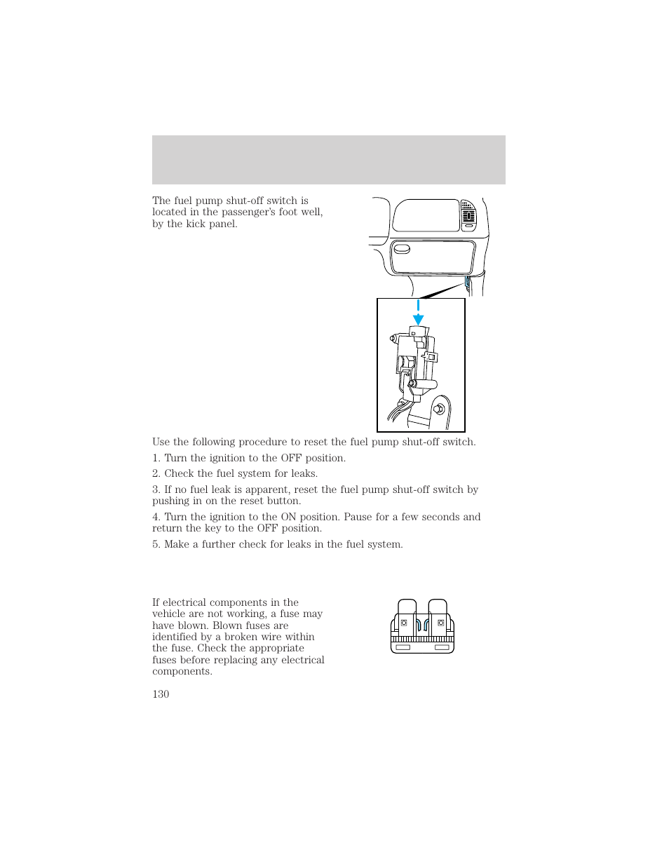 Roadside emergencies | FORD 2001 F-150 v.1 User Manual | Page 130 / 224