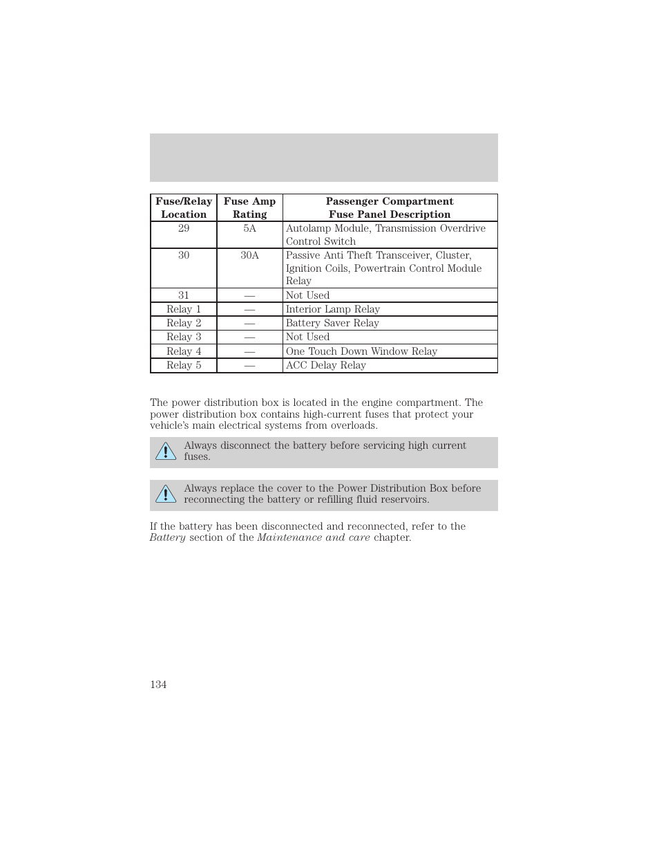 Roadside emergencies | FORD 2001 F-150 v.1 User Manual | Page 134 / 224