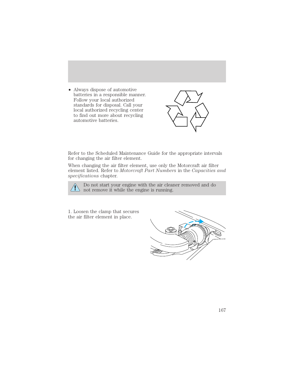 Maintenance and care | FORD 2001 F-150 v.1 User Manual | Page 167 / 224