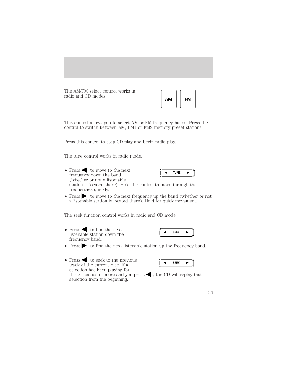 Controls and features | FORD 2001 F-150 v.1 User Manual | Page 23 / 224