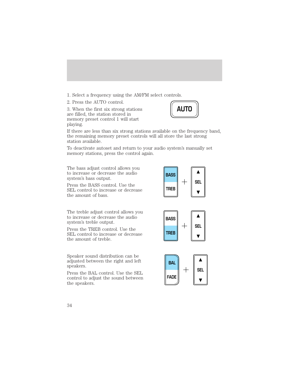 Auto, Controls and features | FORD 2001 F-150 v.1 User Manual | Page 34 / 224