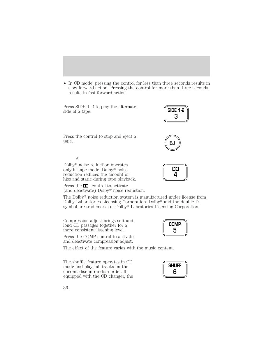 Controls and features | FORD 2001 F-150 v.1 User Manual | Page 36 / 224