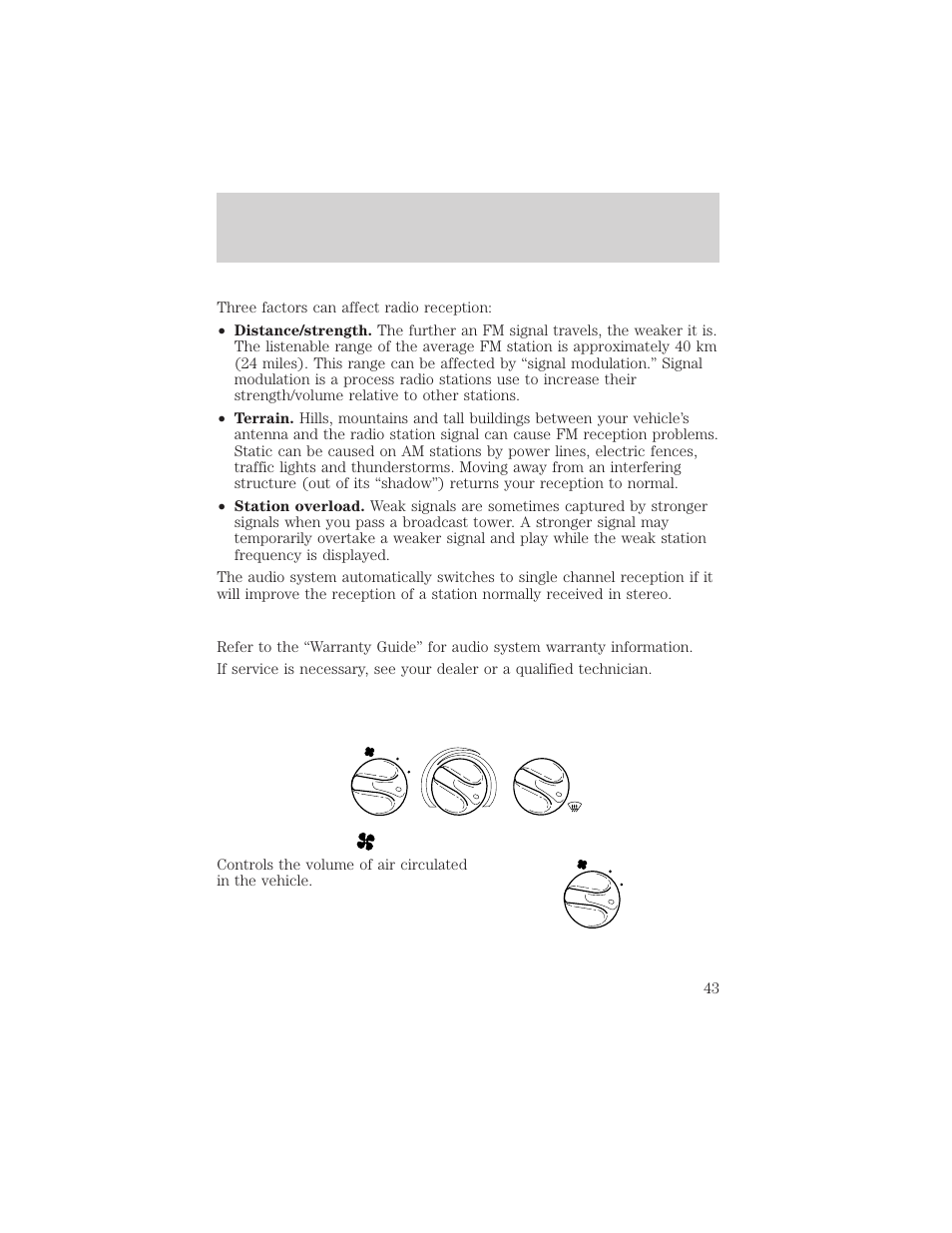 Controls and features | FORD 2001 F-150 v.1 User Manual | Page 43 / 224