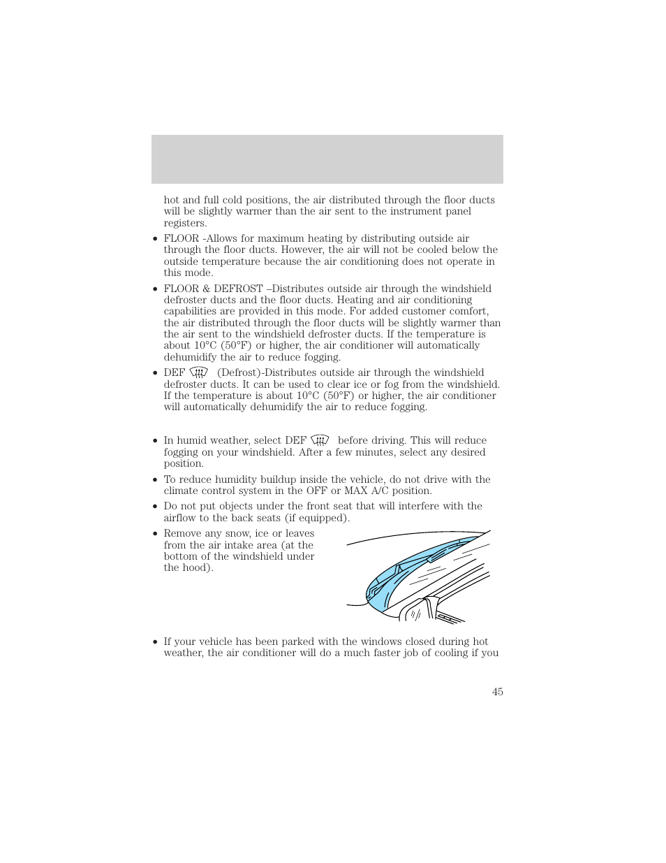 Controls and features | FORD 2001 F-150 v.1 User Manual | Page 45 / 224