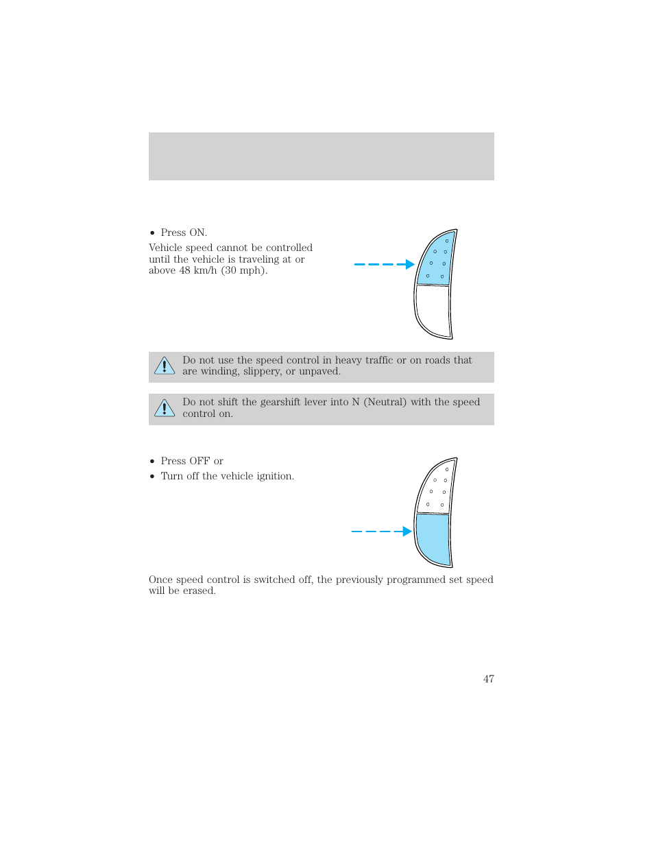 Controls and features | FORD 2001 F-150 v.1 User Manual | Page 47 / 224