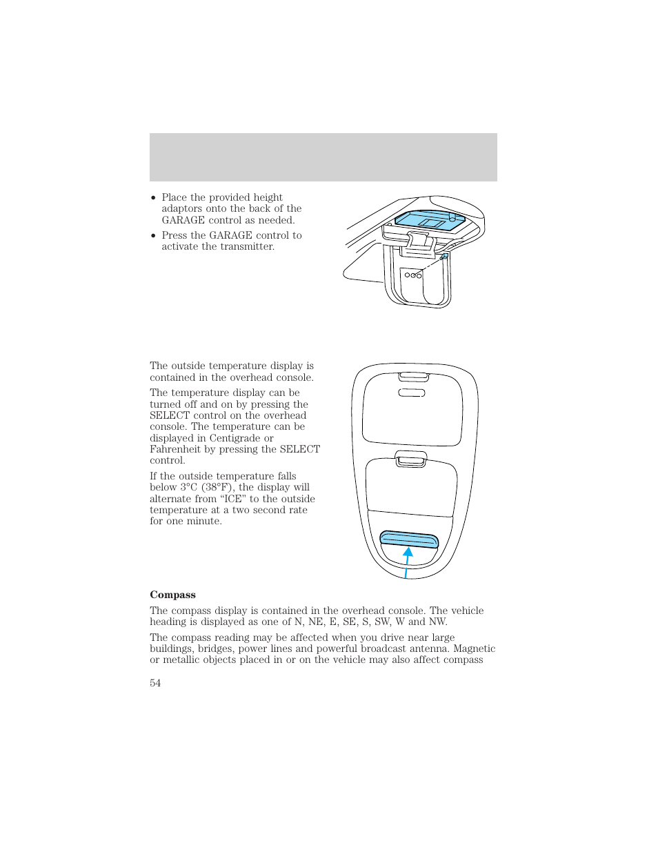 Controls and features | FORD 2001 F-150 v.1 User Manual | Page 54 / 224