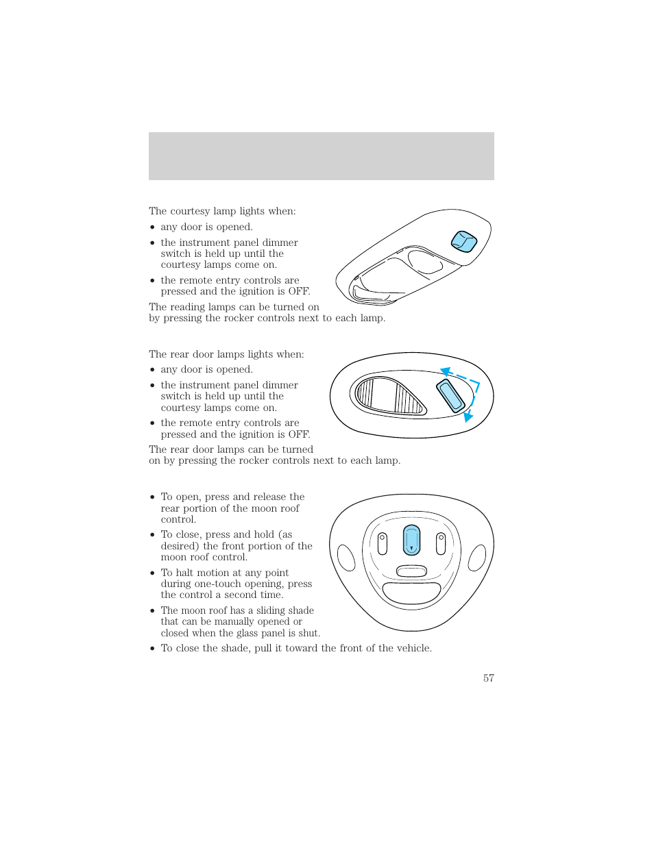 Controls and features | FORD 2001 F-150 v.1 User Manual | Page 57 / 224