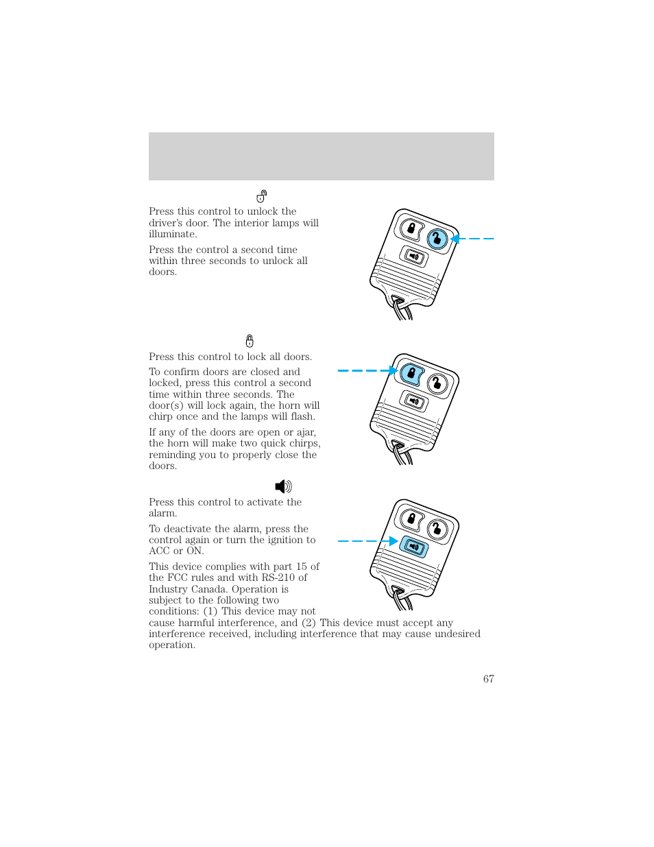 Controls and features | FORD 2001 F-150 v.1 User Manual | Page 67 / 224