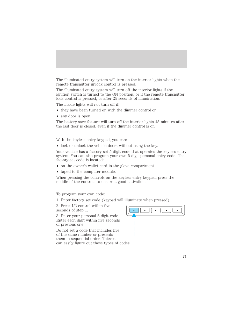 Controls and features | FORD 2001 F-150 v.1 User Manual | Page 71 / 224