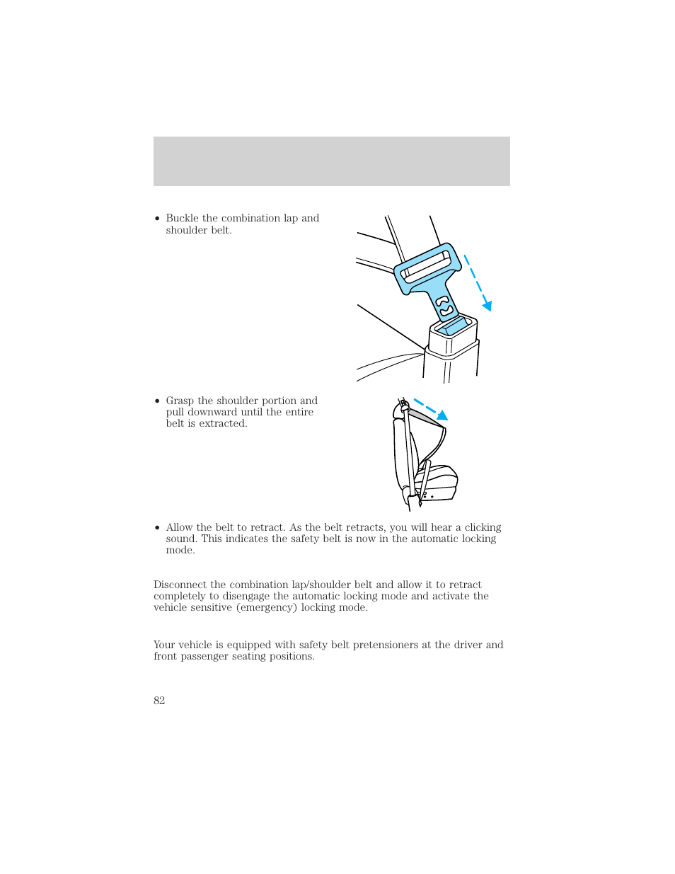 Seating and safety restraints | FORD 2001 F-150 v.1 User Manual | Page 82 / 224