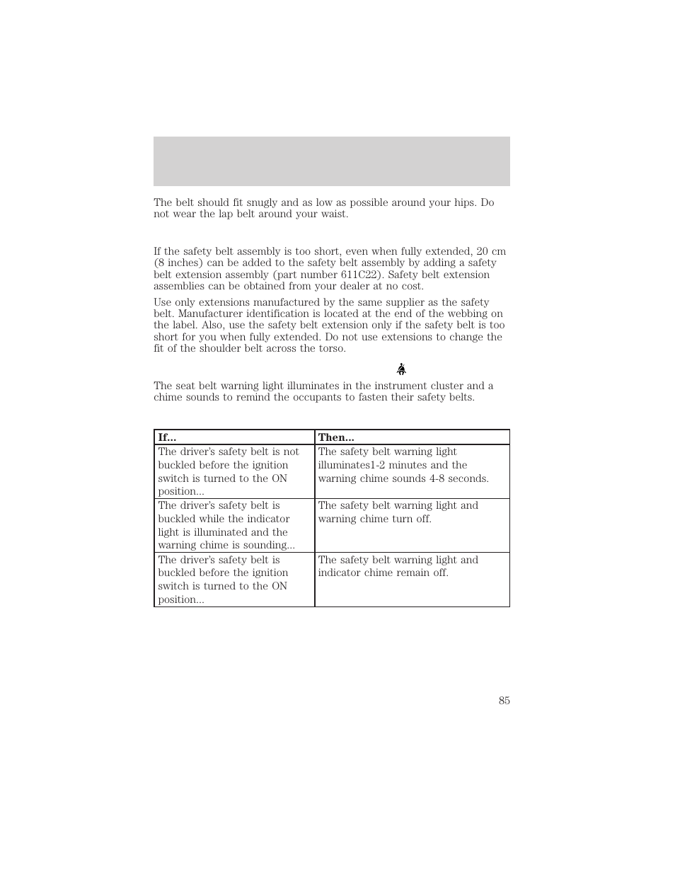 Seating and safety restraints | FORD 2001 F-150 v.1 User Manual | Page 85 / 224