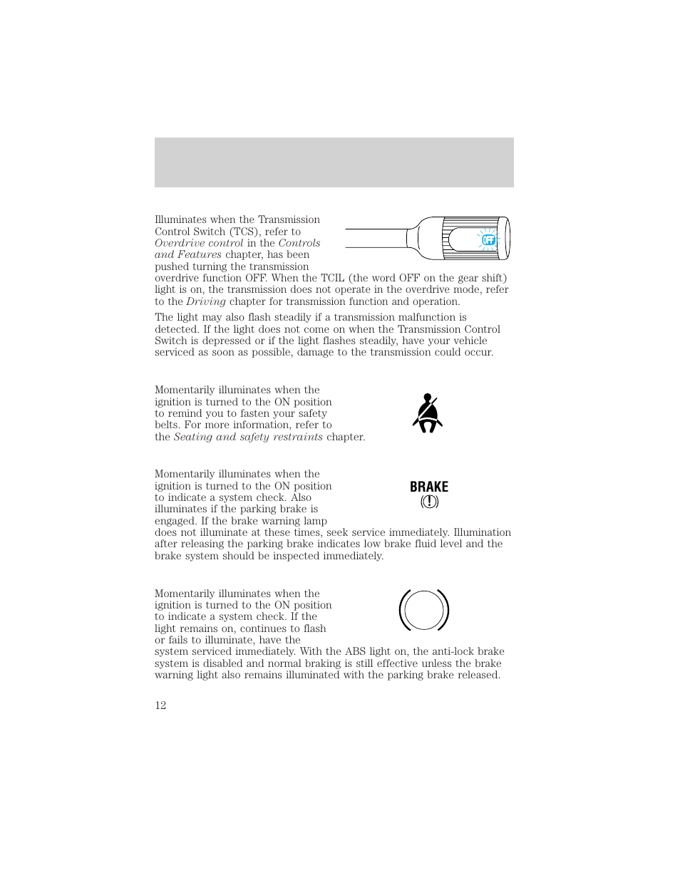 Instrumentation | FORD 2001 F-550 v.1 User Manual | Page 12 / 272