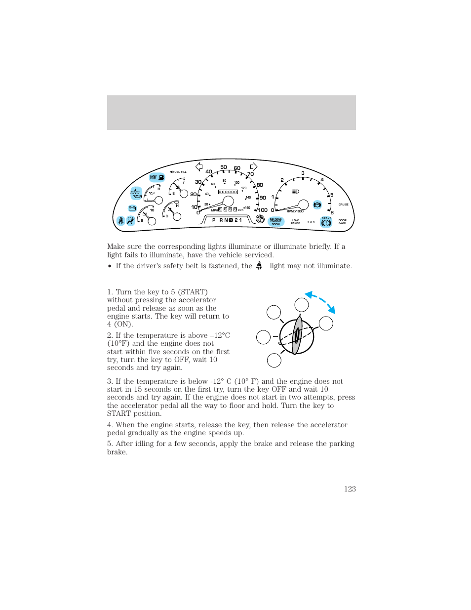 Starting | FORD 2001 F-550 v.1 User Manual | Page 123 / 272