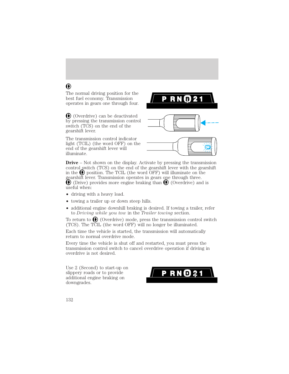 Driving | FORD 2001 F-550 v.1 User Manual | Page 132 / 272