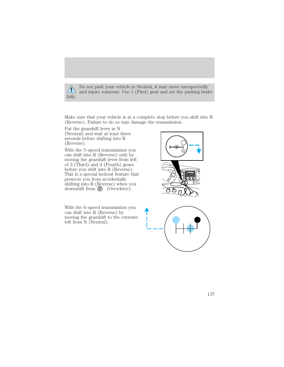 Driving | FORD 2001 F-550 v.1 User Manual | Page 137 / 272