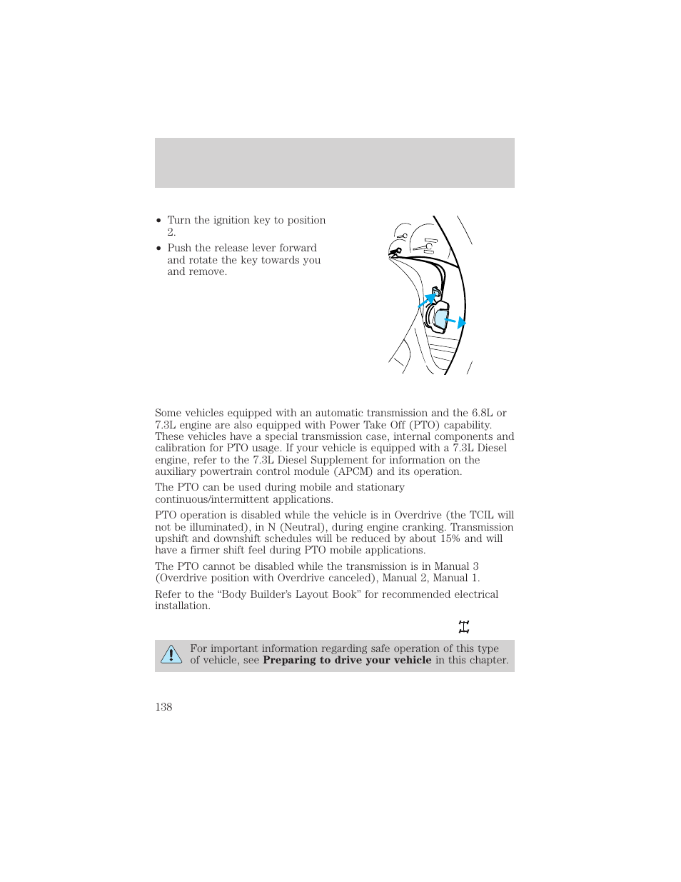 Driving | FORD 2001 F-550 v.1 User Manual | Page 138 / 272